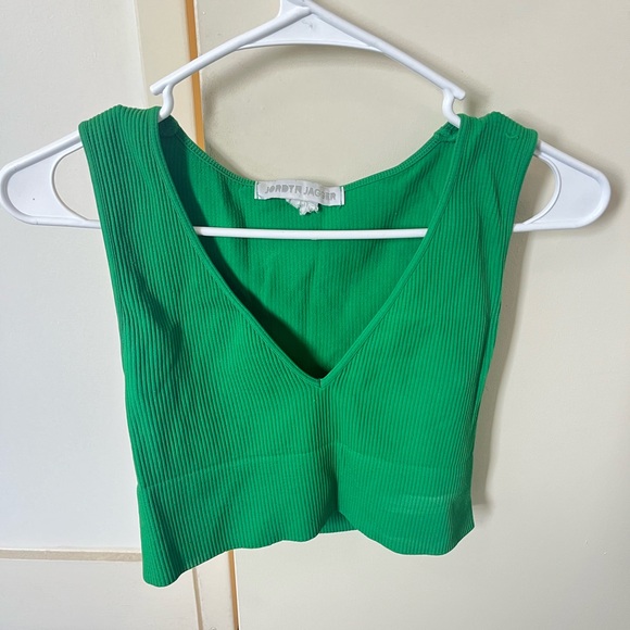 JORDYN JAGGER GREEN CROP TOP - Picture 1 of 4